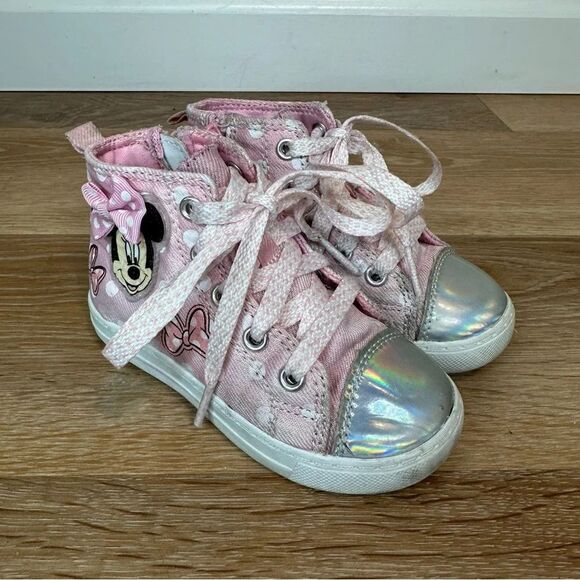 Disney Other - Disney Toddler Girls Size 7 Pink Minnie Mouse High-Top Sneakers